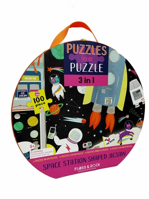 Good price 100 Pieces Preschoolers Giant Shaped Paper Jigsaw Puzzle 3 In 1 Space Station 18*18.5 Inch online