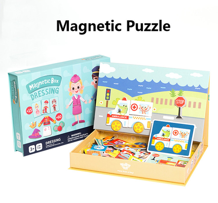 Good price Preschool Magnetic Educational Jigsaw Puzzles Board Traffic Dress For Children online