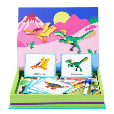Good price Kids Magnetic Jigsaw Puzzle Dinosaur Book Play Box Toys For Kindergarten online