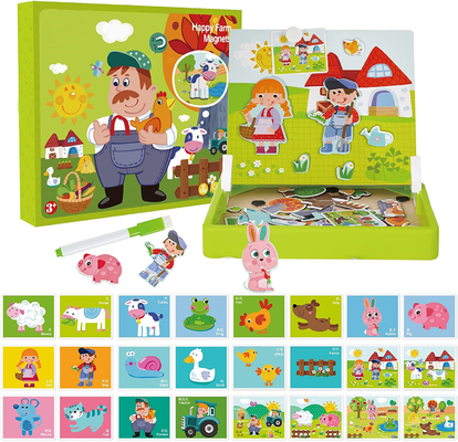 Good price Customized Children'S Wood Magnetic Jigsaw Puzzles Learning Toys For 4 Year Olds 65pcs online