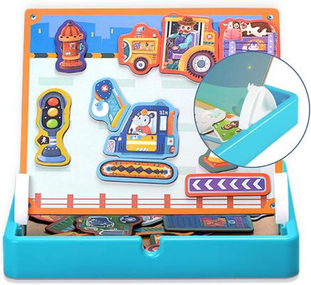 Good price Preschool Kids Magnetic Jigsaw Puzzle Toys Engineering Vehicles For Age 4-8 40Pcs online