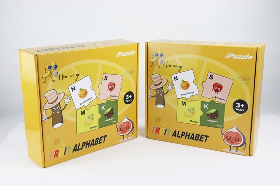 Good price 2.5mm Thickness Fruit Alphabet Puzzle 28pcs Varnish Finishing online