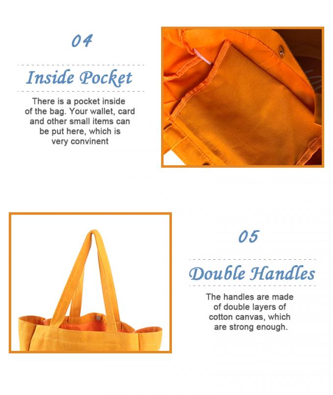 230gsm Pantone Colored Cotton Fabric Bag Tote For Women Shopping 6