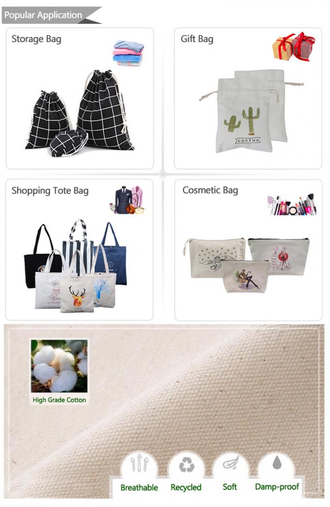 230gsm Pantone Colored Cotton Fabric Bag Tote For Women Shopping 7