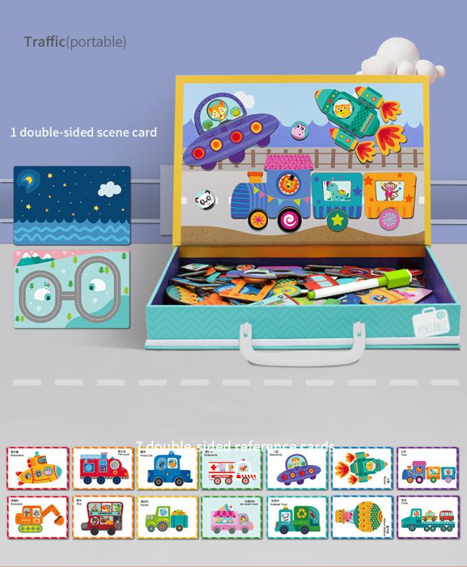 Busy Traffic Educational Magnetic Jigsaw Puzzle Stickers For Kids 0