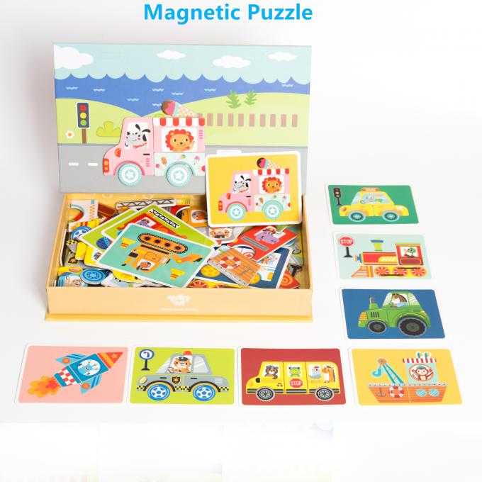 Preschool Magnetic Educational Jigsaw Puzzles Board Traffic Dress For Children 0