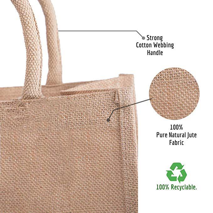Personalised Printed Jute Bags Beach Shoulder Burlap Tote For Promotion 1