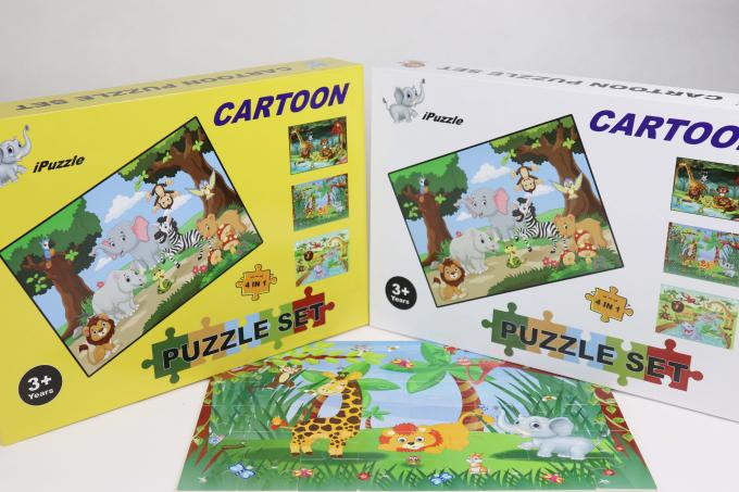 Cool 4 Pack Paper Jigsaw Puzzle Toddler  4-8 Years Old Learning Educational 0