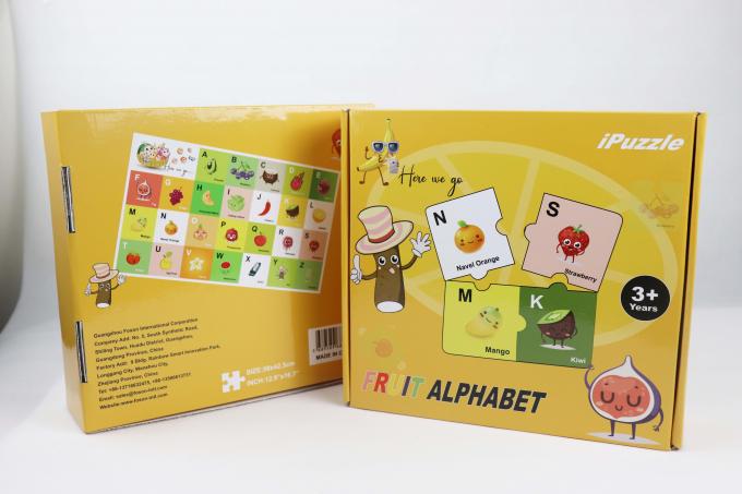 2.5mm Thickness Fruit Alphabet Puzzle 28pcs Varnish Finishing 2