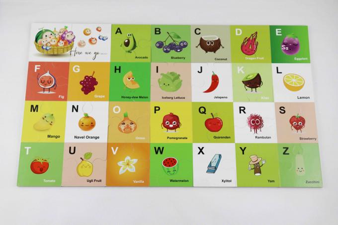 2.5mm Thickness Fruit Alphabet Puzzle 28pcs Varnish Finishing 0