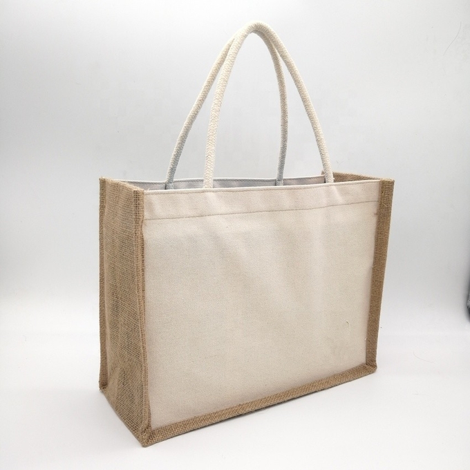 Ladies Christmas Canvas Printed Jute Bags For Shopping Gift 0
