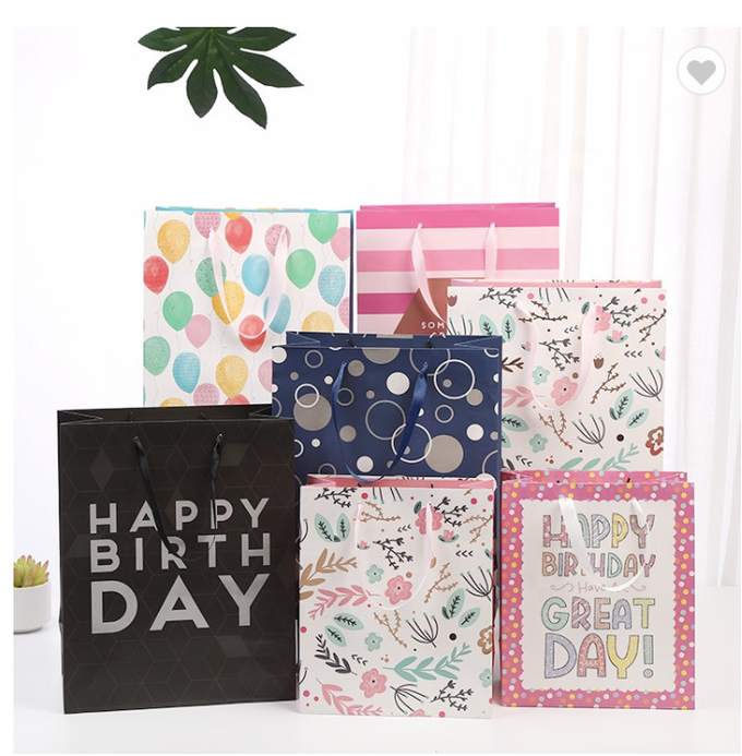 Drawstring Takeaway Thank You Paper Bag Packaging Recyclable Christmas Gift Bags 0