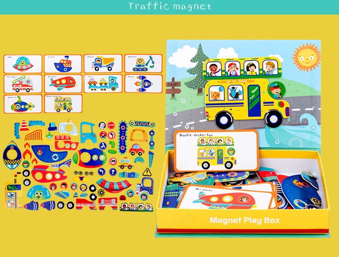OEM Educational Magnetic Puzzle Box Traffic Theme For 2 Year Olds Kids 1