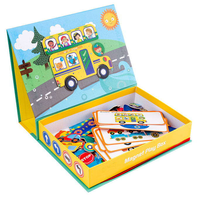 OEM Educational Magnetic Puzzle Box Traffic Theme For 2 Year Olds Kids 2