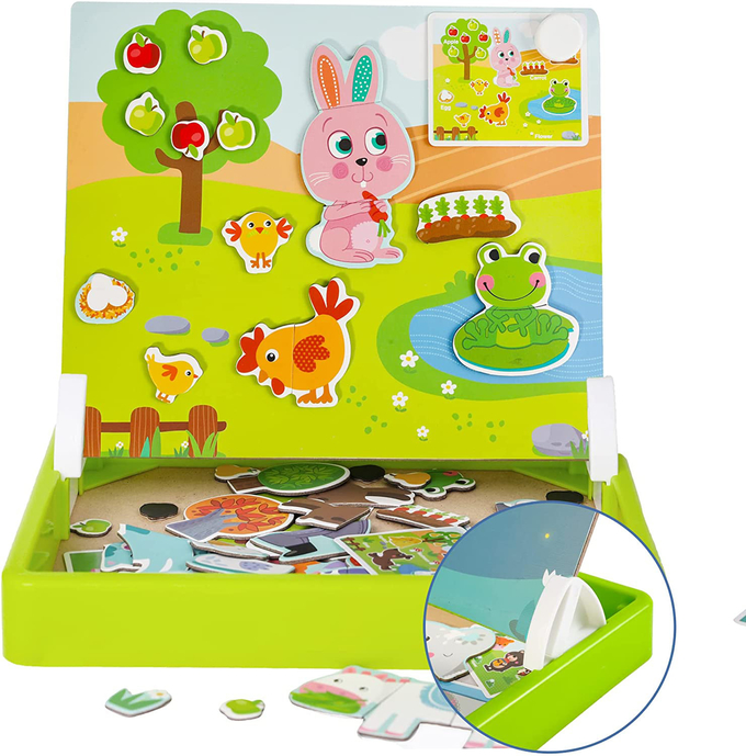 Customized Children'S Wood Magnetic Jigsaw Puzzles Learning Toys For 4 Year Olds 65pcs 1