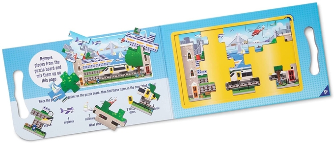 Carry Magnetic Jigsaw Puzzle Travel Toy Vehicle 15 Piece Green 0