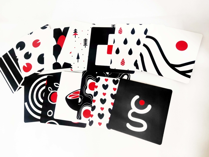 3-6 Months Newborn Visual Stimulation Cards Black And White Contrast Cards 1
