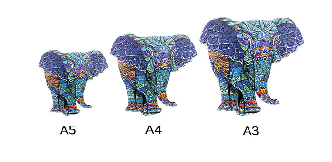 Animal Shaped Colorful Floor Wooden Elephant Jigsaw puzzle for 3 year olds 0